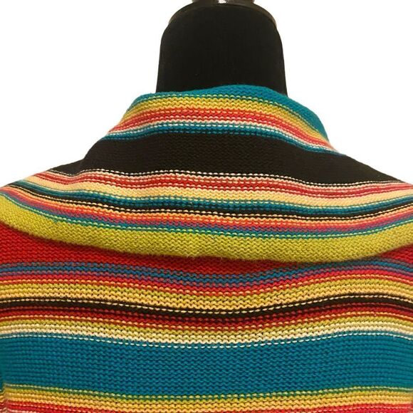 Sag Harbor Sport Multicolor Striped Cardigan Size Medium - Picture 7 of 11